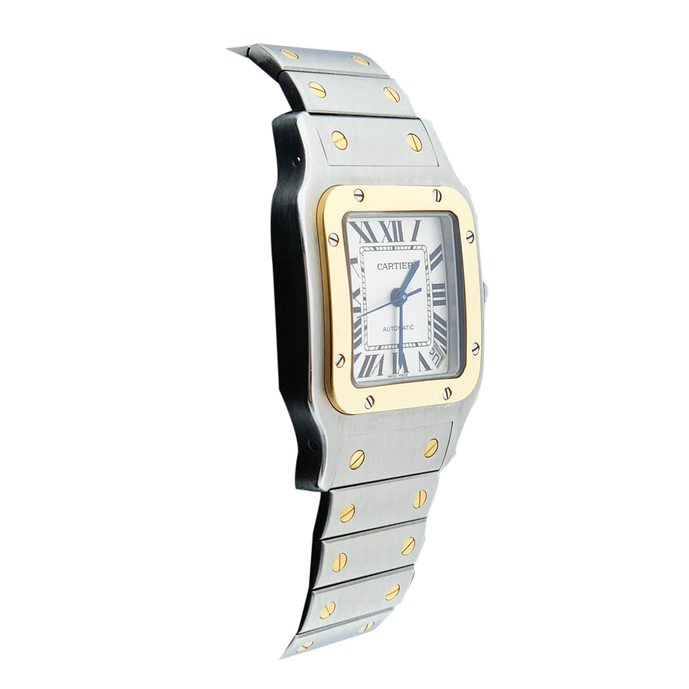 

Cartier Off White 18K Yellow Gold Stainless Steel Santos 2823 Men's Wristwatch