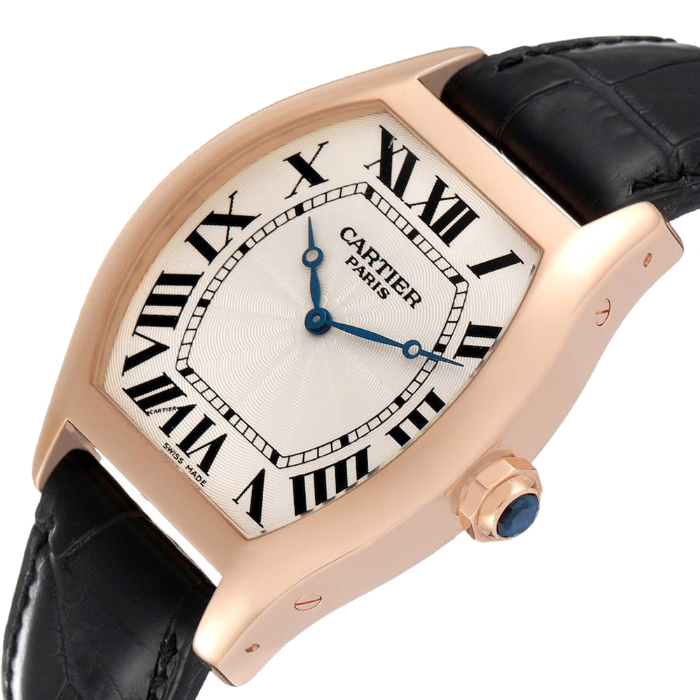 

Cartier Silver 18K Rose Gold Tortue  CPCP 2763 Men's Wristwatch 48 x 38 MM