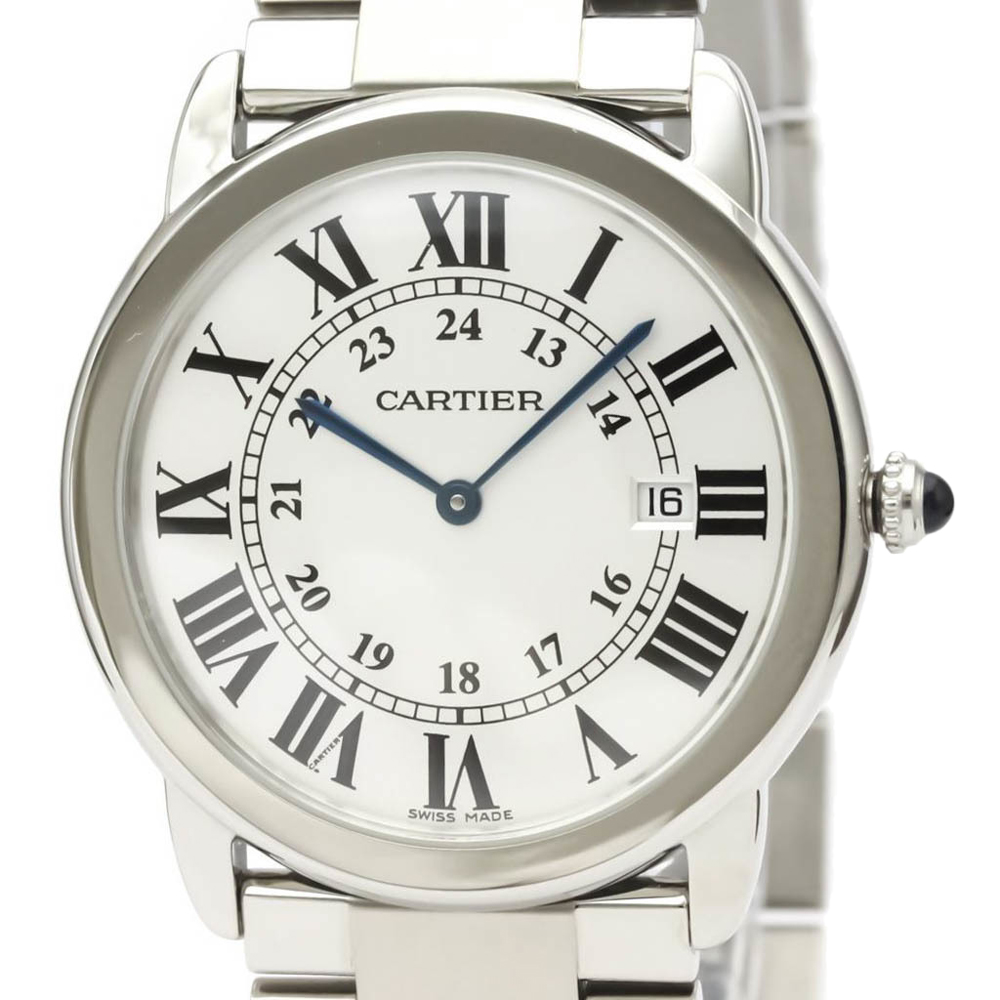 

Cartier Silver Stainless Steel Ronde Solo LM Quartz Men's Wristwatch 36 MM