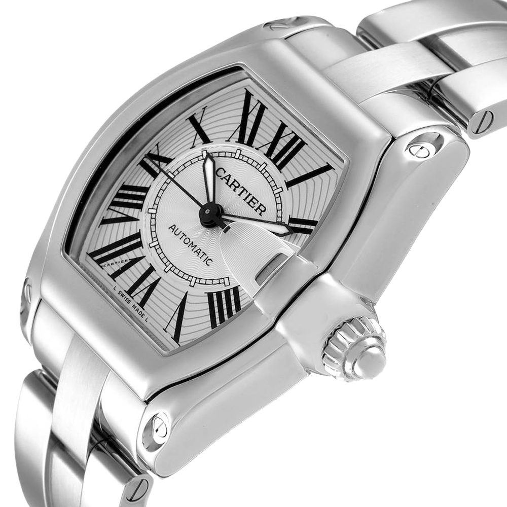 

Cartier Silver Stainless Steel Roadster W62025V3 Automatic Men's Wristwatch