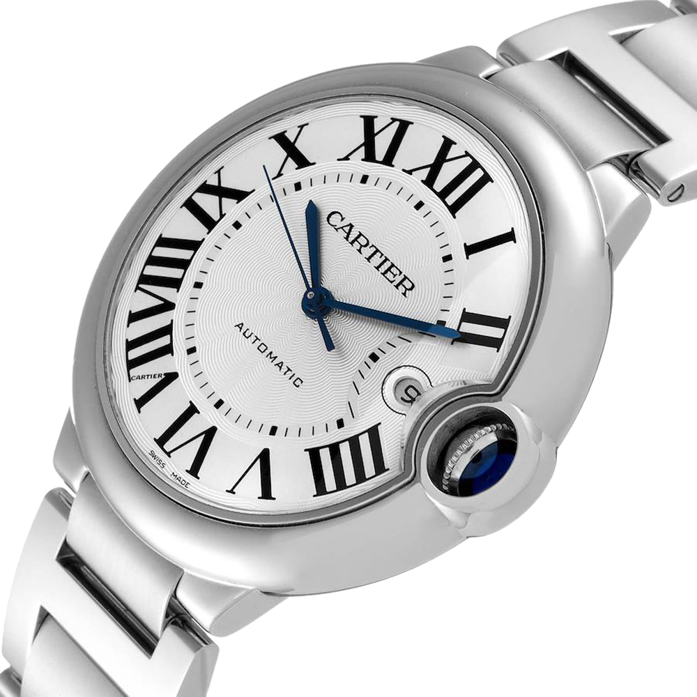 

Cartier Silver Stainless Steel Ballon Bleu Automatic W69012Z4 Men's Wristwatch 42 MM