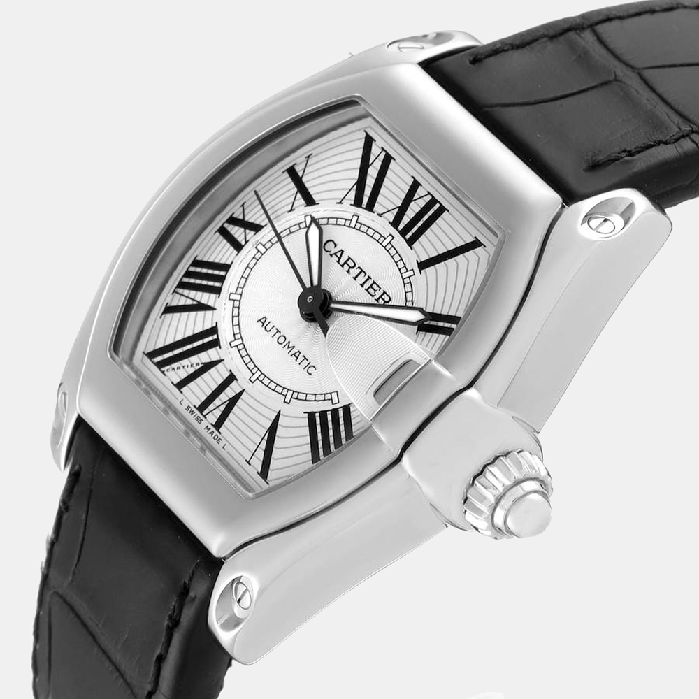 

Cartier Silver Stainless Steel Roadster W62025V3 Men's Wristwatch