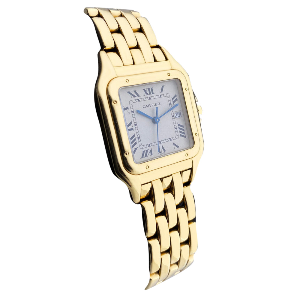 

Cartier Silver 18K Yellow Gold Panthere Men's Wristwatch 30 MM