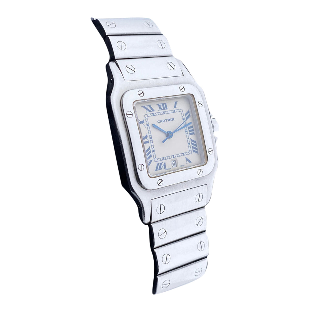 

Cartier Silver Stainless Steel Santos Galbee 987901 Men's Wristwatch 29 MM