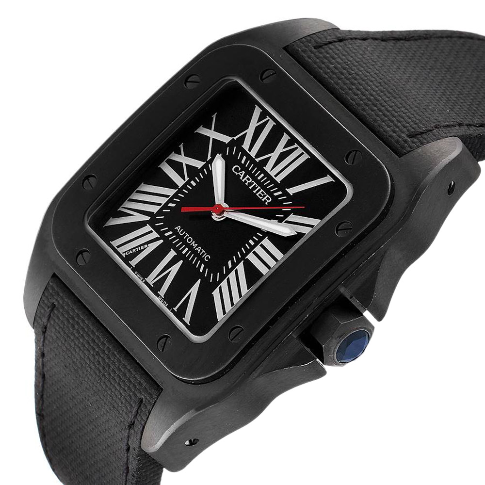 

Cartier Black Carbon ADLC Coated Steel Santos