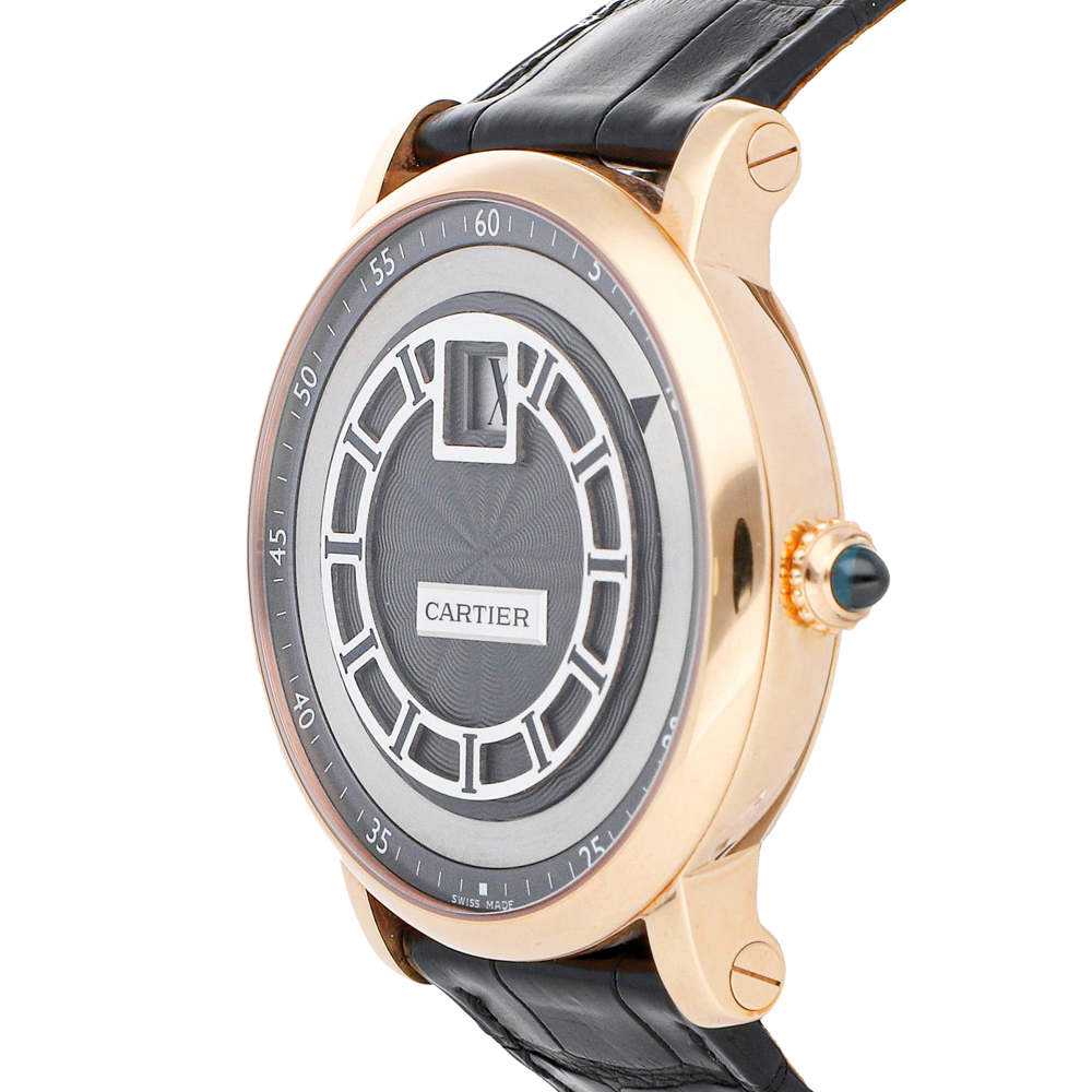 

Cartier Grey 18K Rose Gold Rotonde Jump Hour W1553751 Men's Wristwatch 42 MM