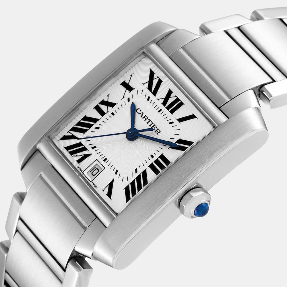 

Cartier Silver Stainless Steel Tank Francaise Automatic W51002Q3 Men's Wristwatch