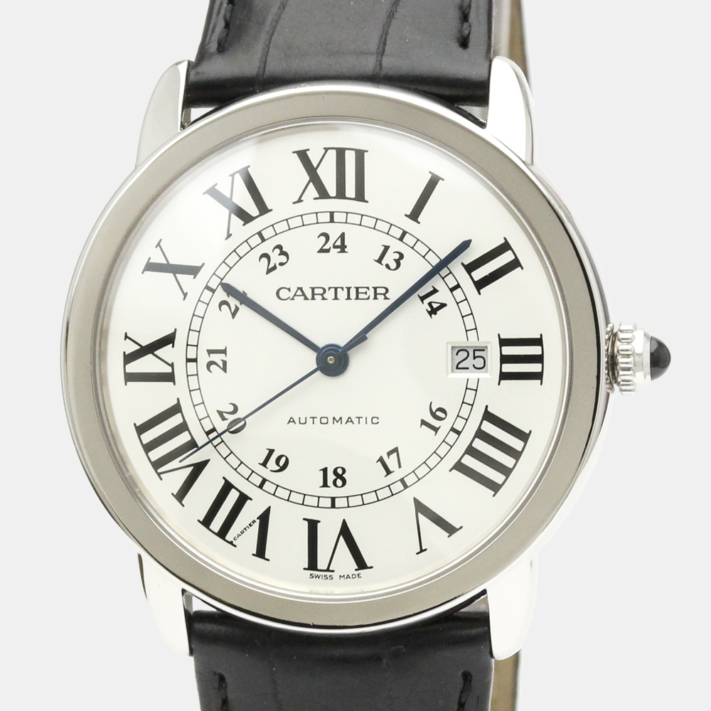

Cartier Silver Stainless Steel Ronde Solo de Cartier WSRN002 Automatic Men's Wristwatch 42 MM