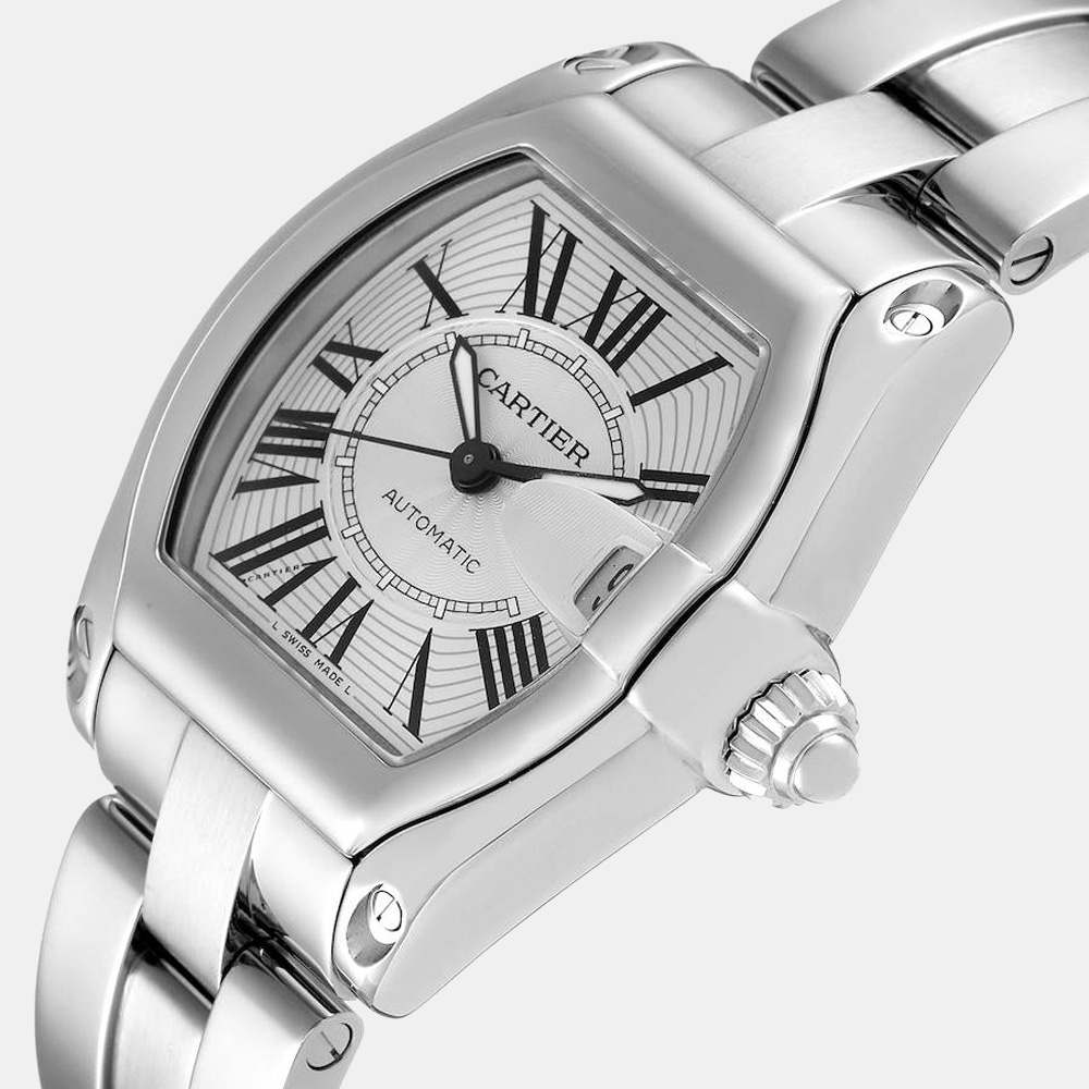 

Cartier Silver Stainless Steel Roadster W62025V3 Men's Wristwatch