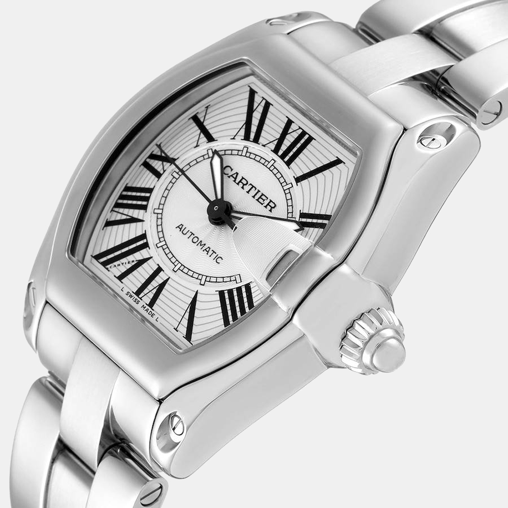 

Cartier Silver Stainless Steel Roadster W62025V3 Men's Wristwatch