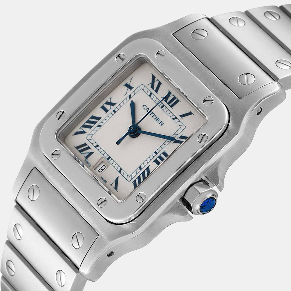 

Cartier Silver Stainless Steel Santos Galbee W20060D6 Men's Wristwatch 29 MM