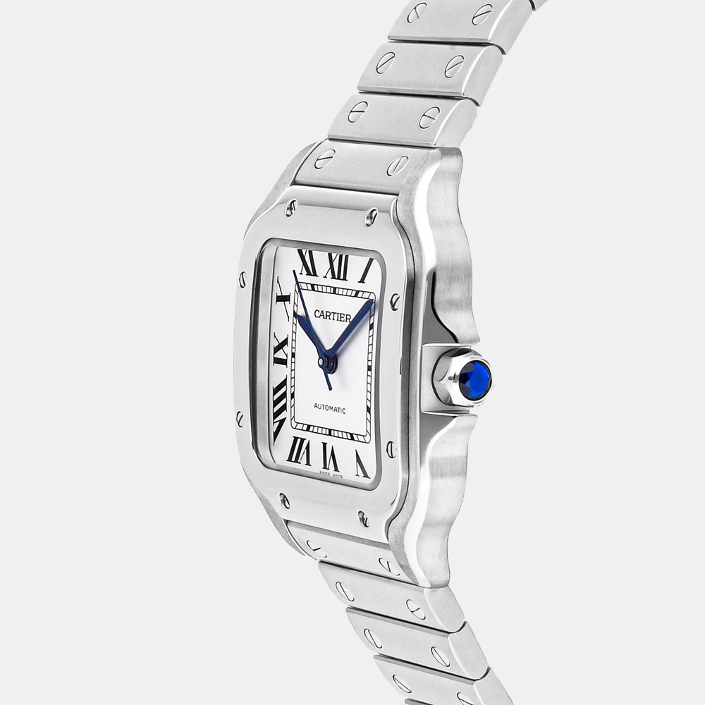 

Cartier White Stainless Steel Santos De Cartier WSSA0029 Men's Wristwatch 35 mm