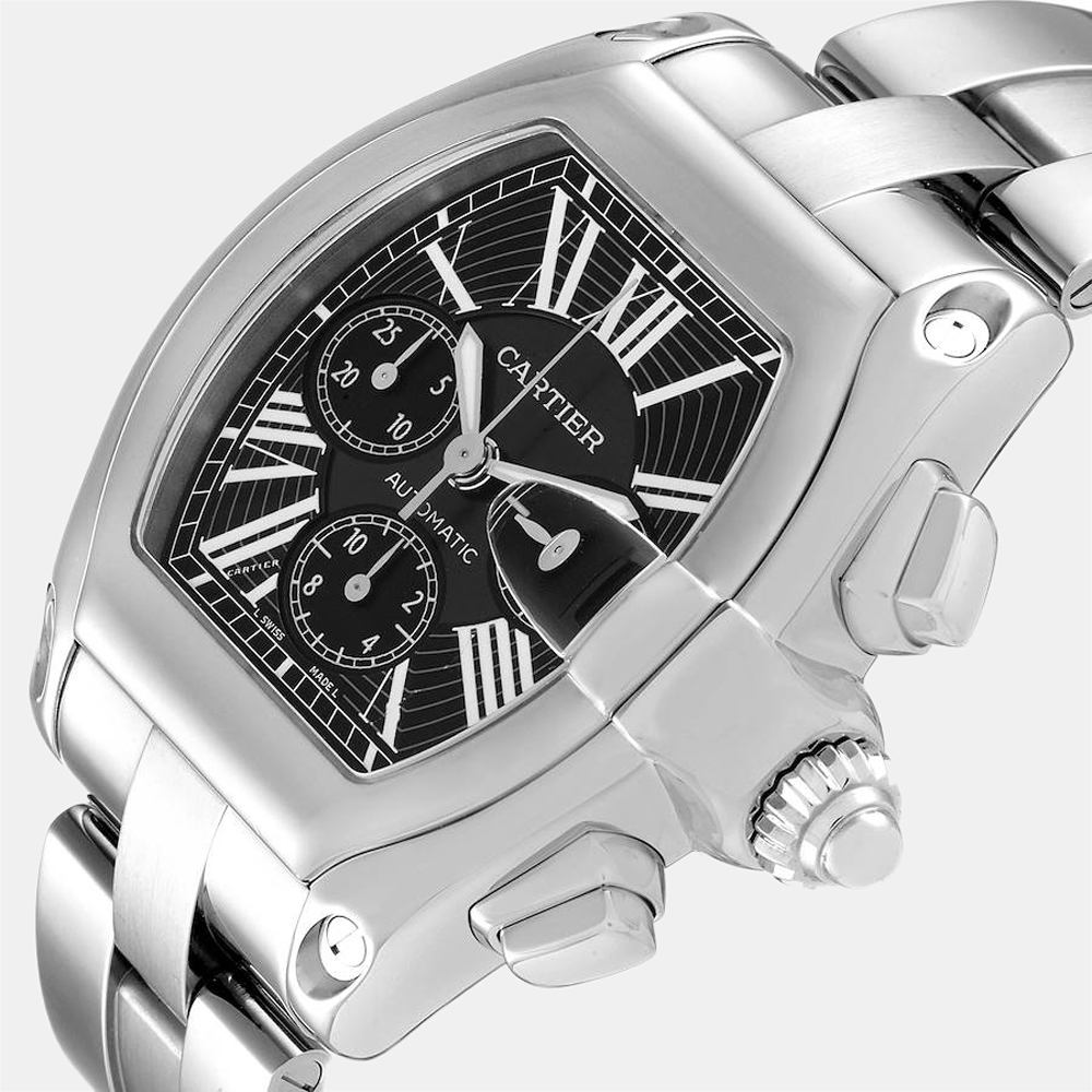 

Cartier Black Stainless Steel Roadster XL Chronograph W62020X6 Men's Wristwatch 43 mm