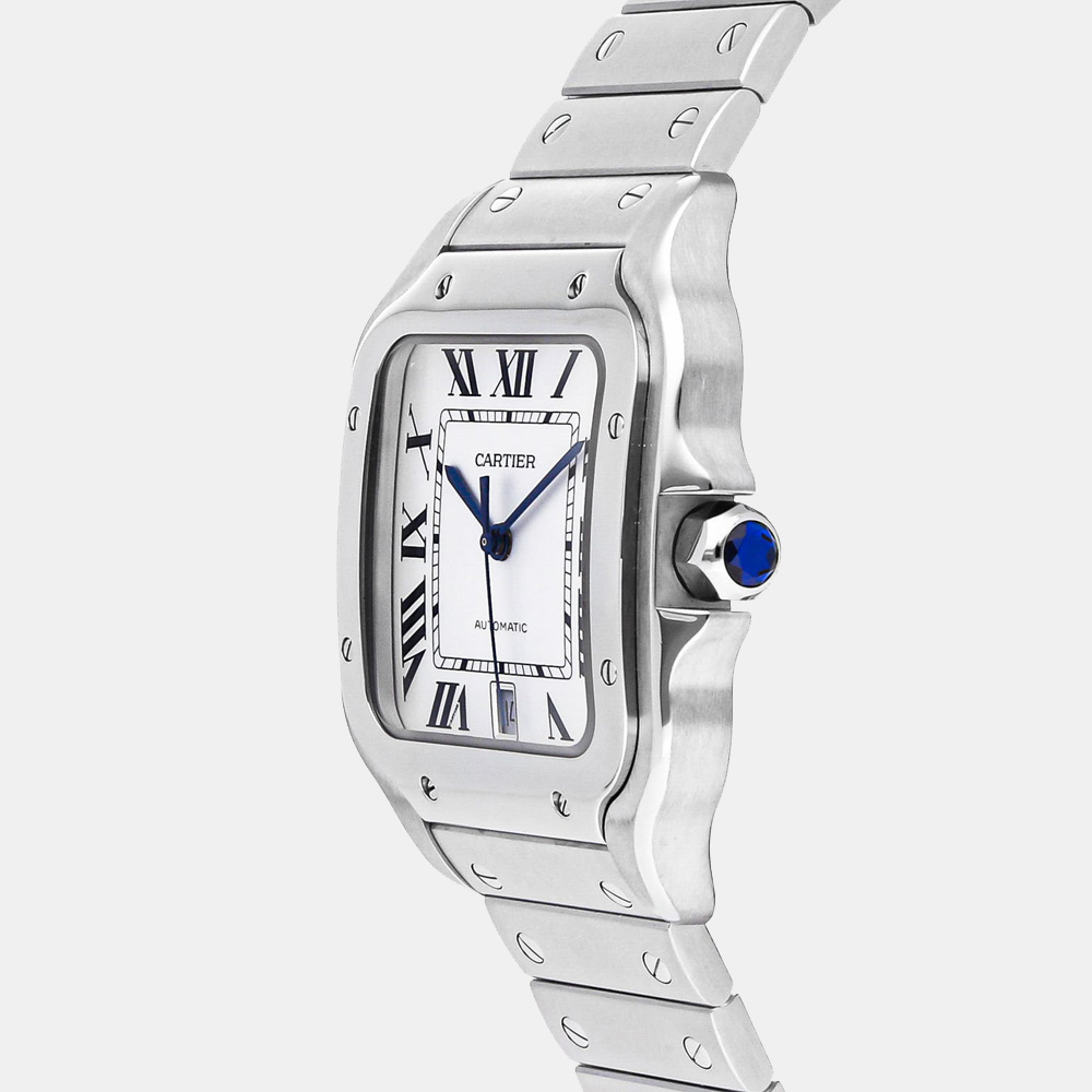 

Cartier White Stainless Steel Santos de Cartier WSSA0009 Men's Wristwatch 39 mm