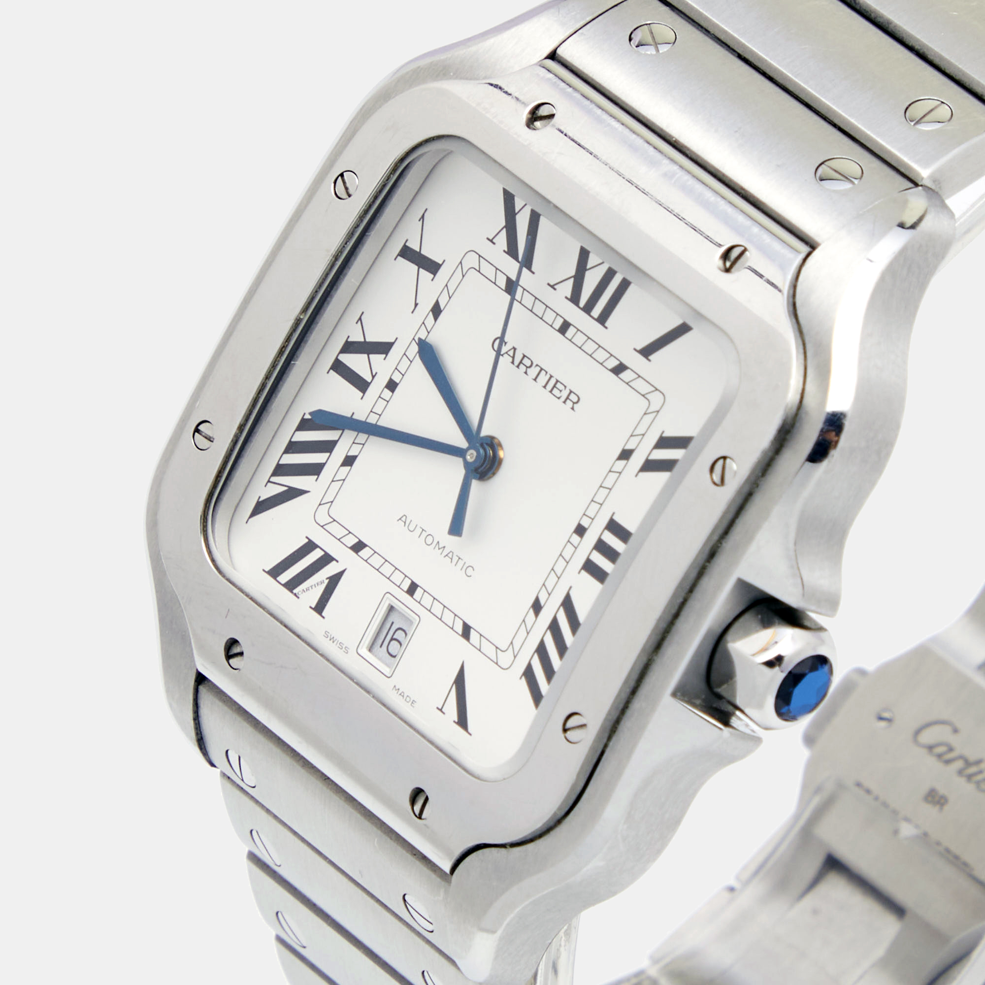 

Cartier Silver Stainless Steel Santos de Cartier WSSA0018 Men's Wristwatch