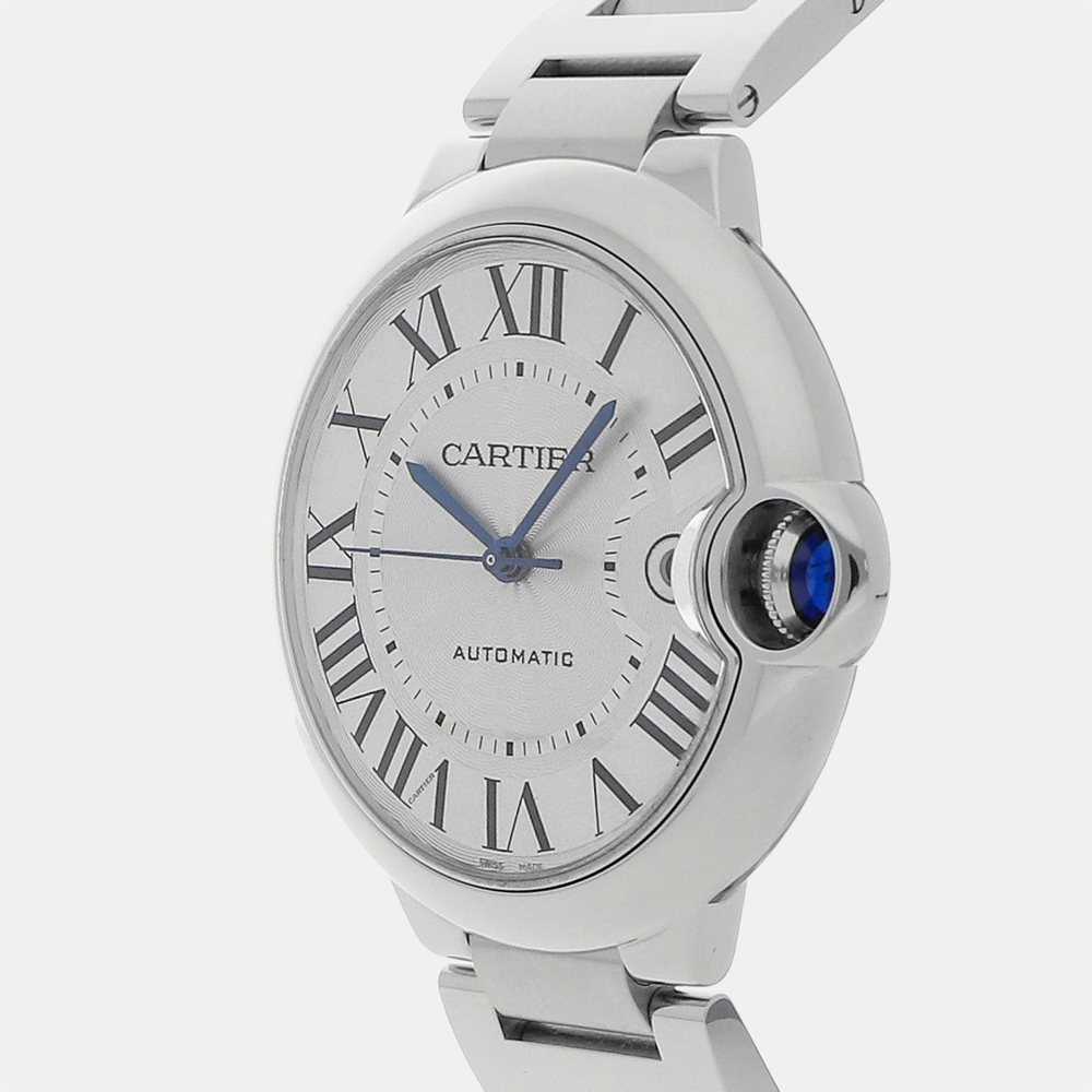 

Cartier Silver Stainless Steel Ballon Bleu WSBB0040 Men's Wristwatch 40 mm