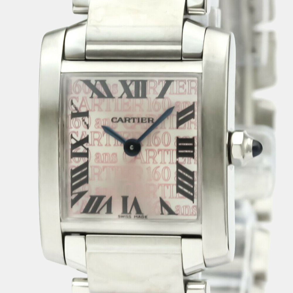 

Cartier Silver Stainless Steel Tank Francaise SM Christmas Ltd Edition W51035Q3 Women's Wristwatch 20 mm