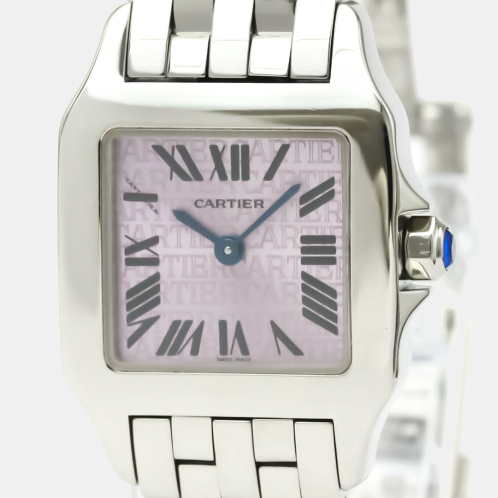 

Cartier Pink Stainless Steel Santos Demoiselle W2510002 Women's Wristwatch 20 mm