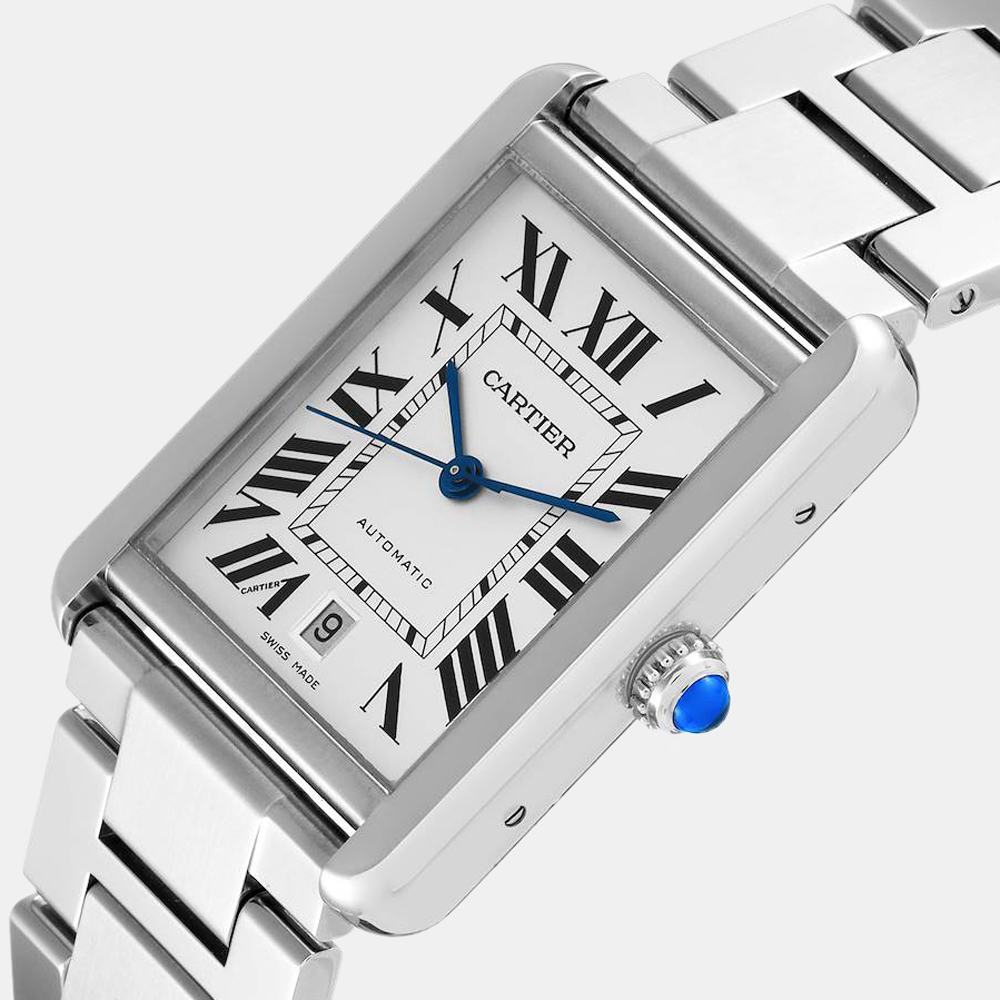 

Cartier Silver Stainless Steel Tank Solo XL Automatic W5200028 Men's Wristwatch 31 mm