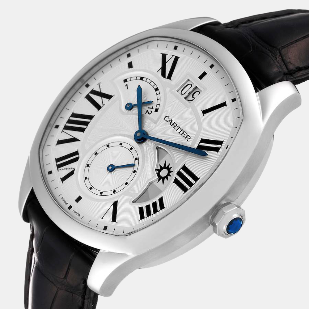 

Cartier Silver Stainless Steel Drive Retrograde Chronograph WSNM0005 Men's Wristwatch 40 mm
