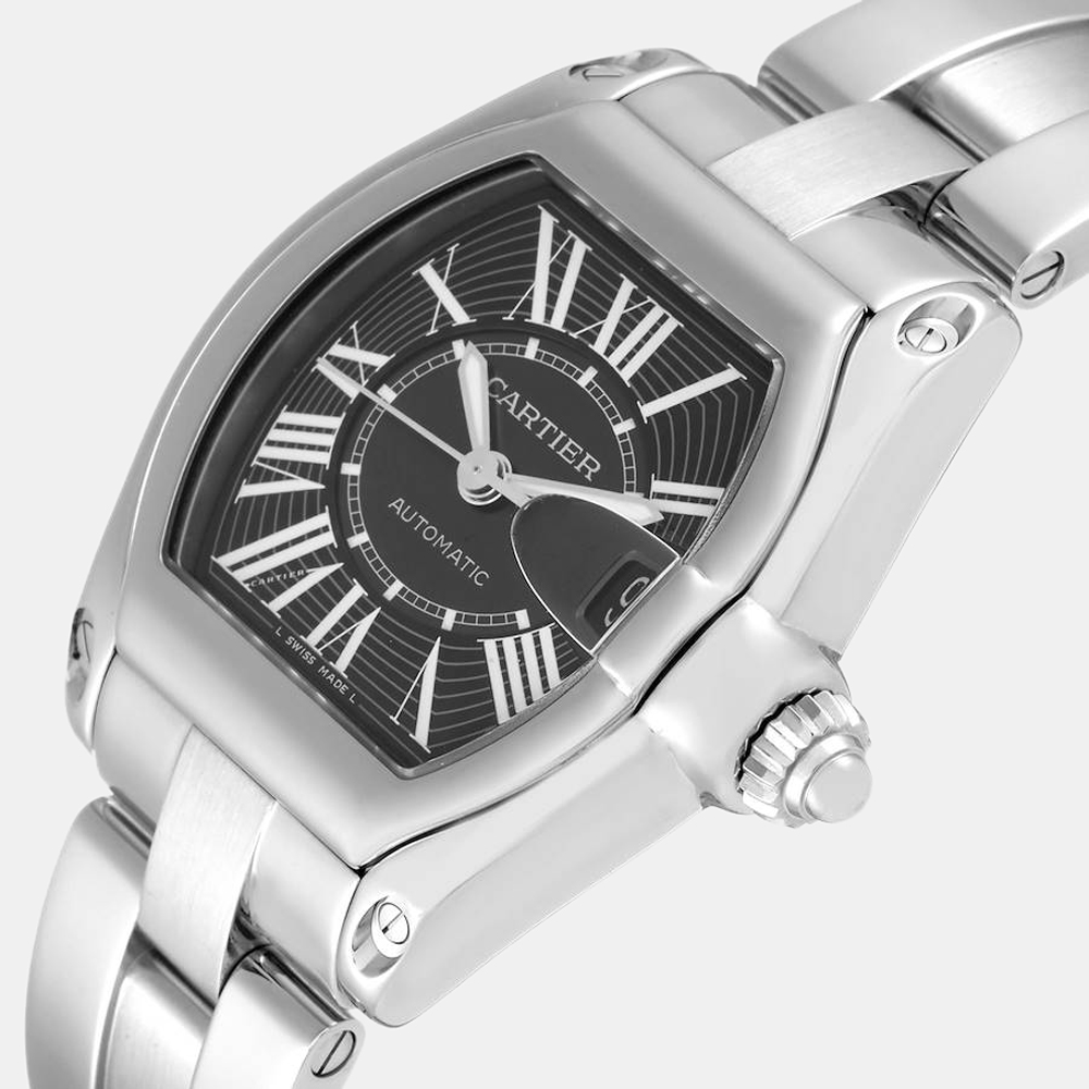 

Cartier Black Stainless Steel Roadster W62041V3 Men's Wristwatch 38 mm