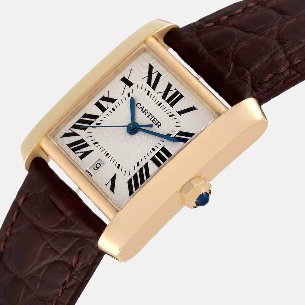 

Cartier Silver 18k Yellow Gold Tank Francaise W5000156 Men's Wristwatch 28 mm