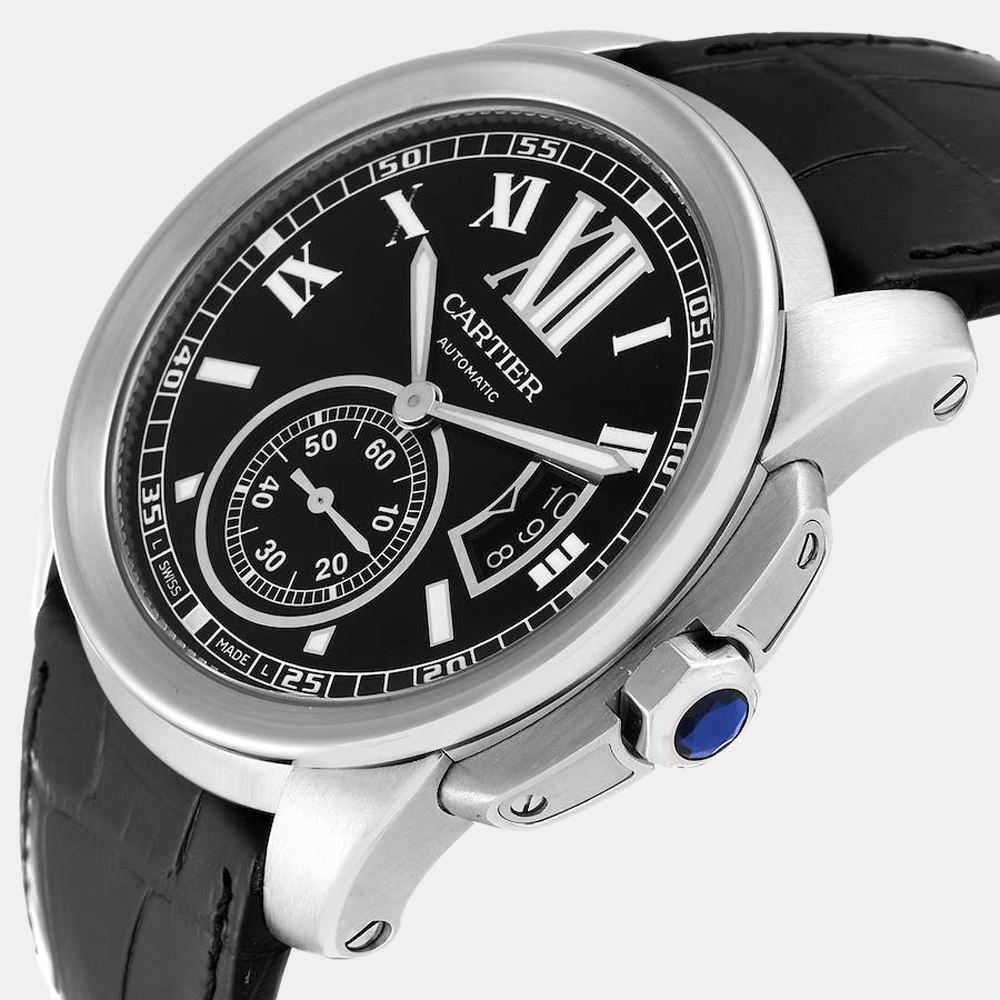 

Cartier Black Stainless Steel Calibre De Cartier W7100014 Men's Wristwatch 42 mm