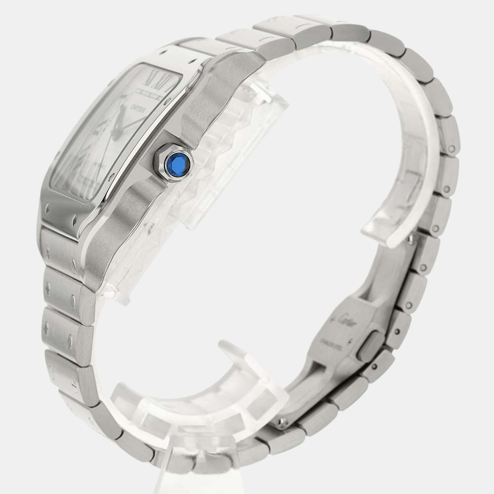 

Cartier Silver Stainless Steel Santos de Cartier WSSA0018 Men's Wriswatch 39 mm