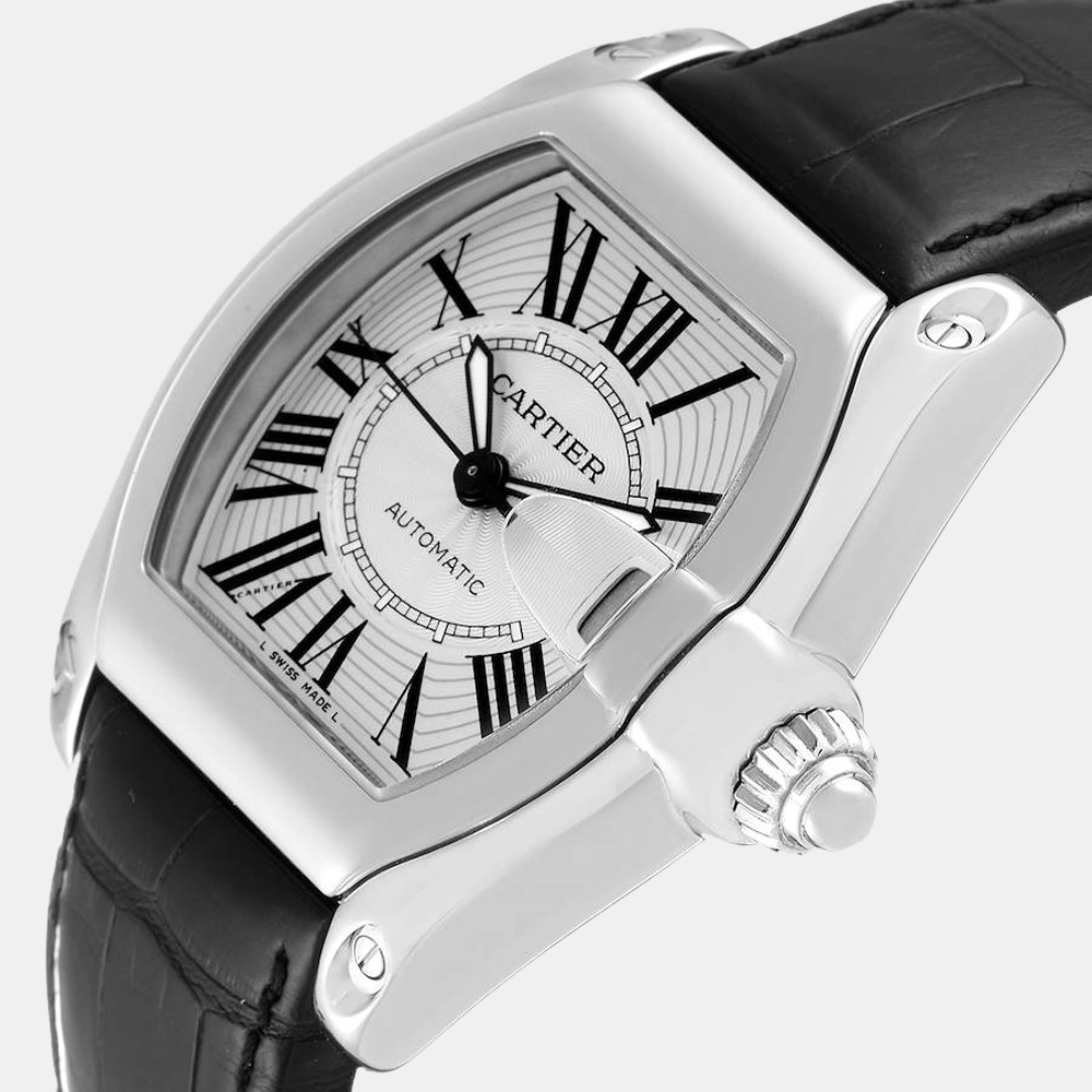 

Cartier Silver Stainless Steel Roadster W62025V3 Automatic Men's Wristwatch 38 mm