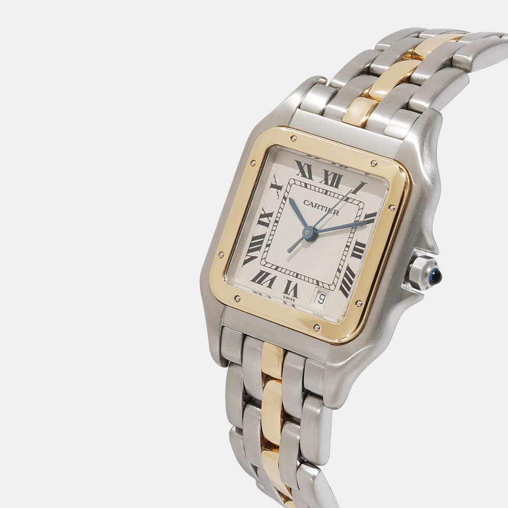 

Cartier Silver 18k Yellow Gold And Stainless Steel Panthere 187949 Men's Wristwatch 27 mm