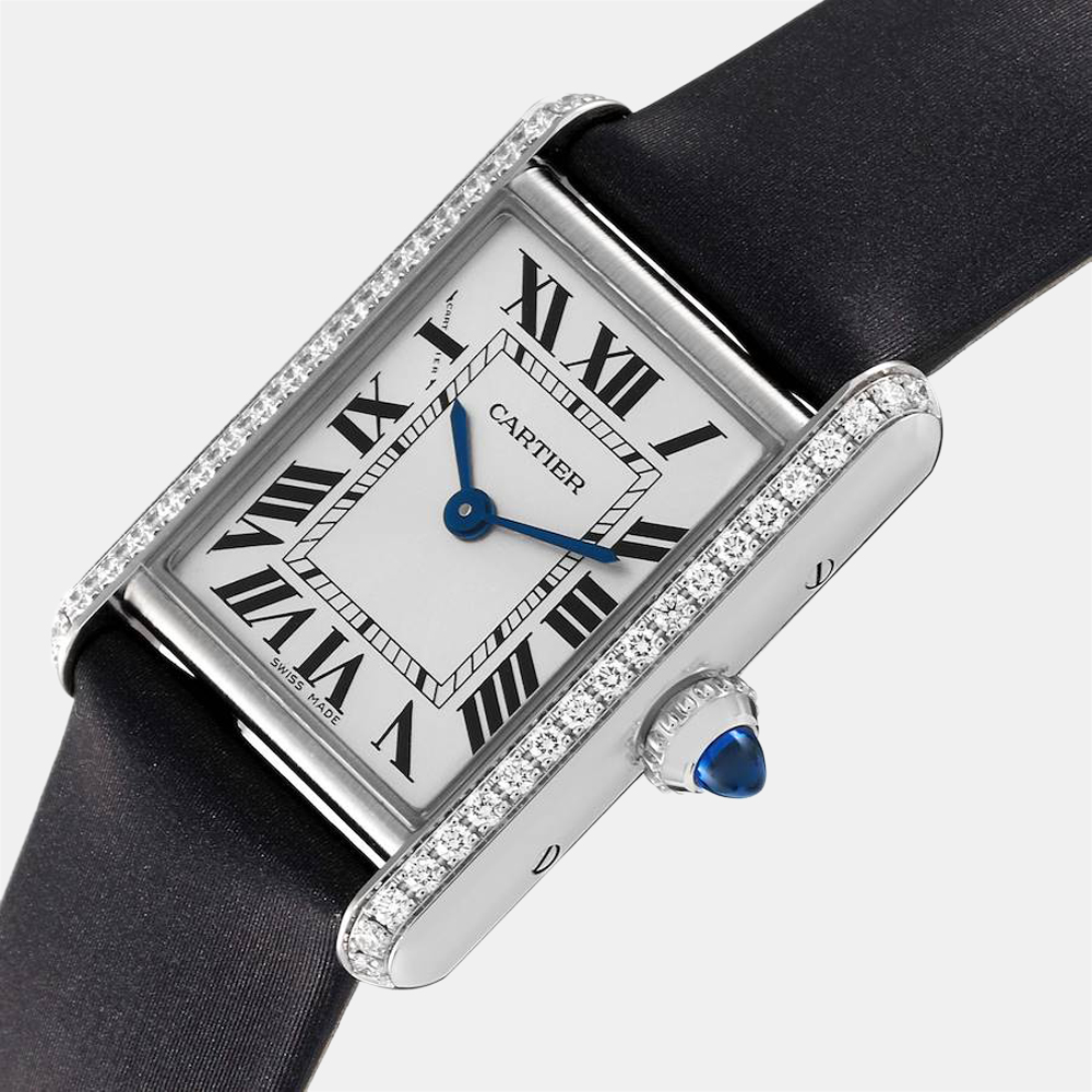 

Cartier Silver Stainless Steel Tank Must W4TA0016 Quartz Men's Wristwatch 22 mm