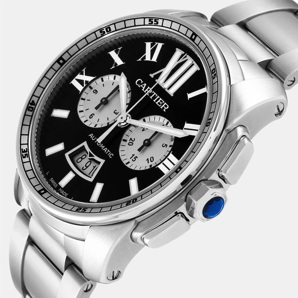 

Cartier Black Stainless Steel Calibre W7100061 Automatic Men's Wristwatch 42 mm