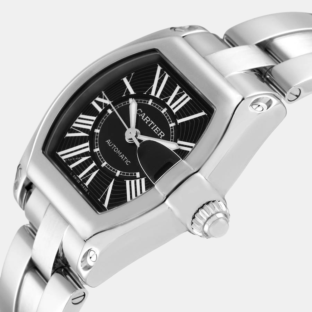 

Cartier Black Stainless Steel Roadster W62041V3 Men's Wristwatch 38 mm