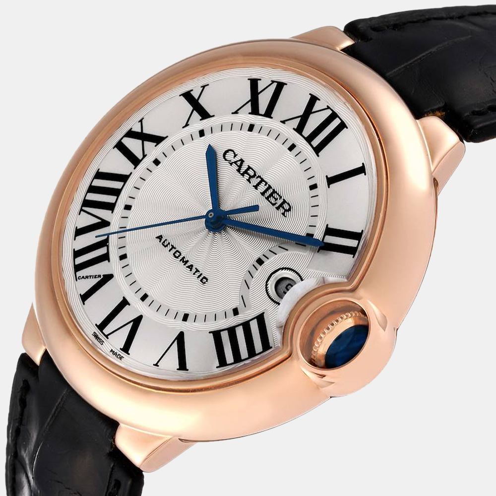 

Cartier Silver 18k Rose Gold Ballon Bleu W6900651 Automatic Men's Wristwatch 42 mm