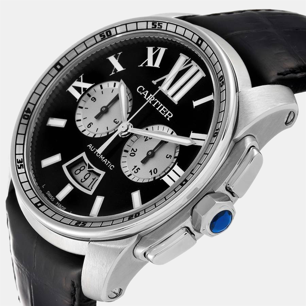 Cartier Black Stainless Steel Calibre W7100060 Automatic Men s