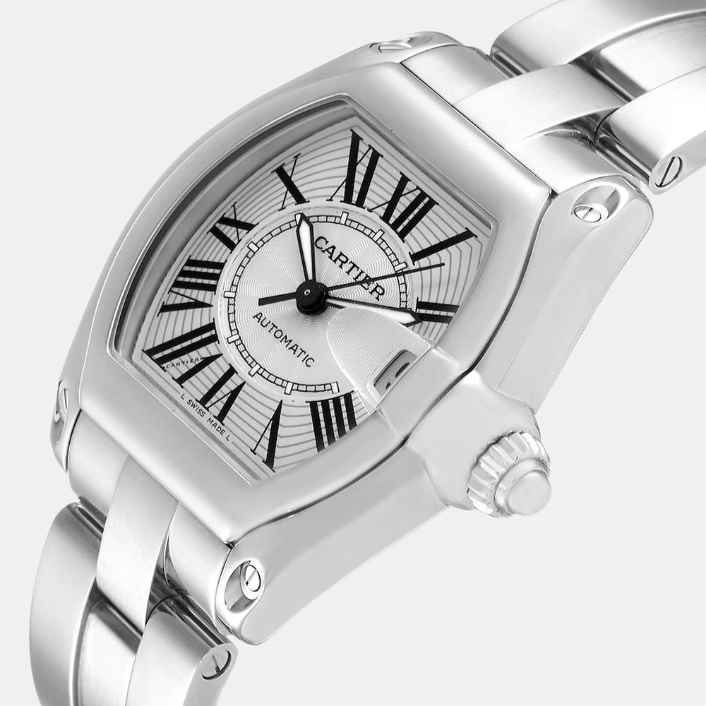 

Cartier Silver Stainless Steel Roadster W62025V3 Automatic Men's Wristwatch 38 mm