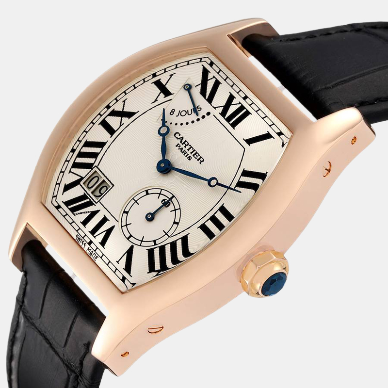 

Cartier Silver 18k Rose Gold Tortue W1545851 Manual Winding Men's Wristwatch 38 mm