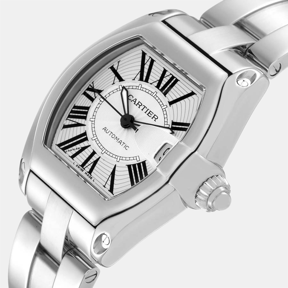 

Cartier Silver Stainless Steel Roadster W62025V3 Automatic Men's Wristwatch 38 mm