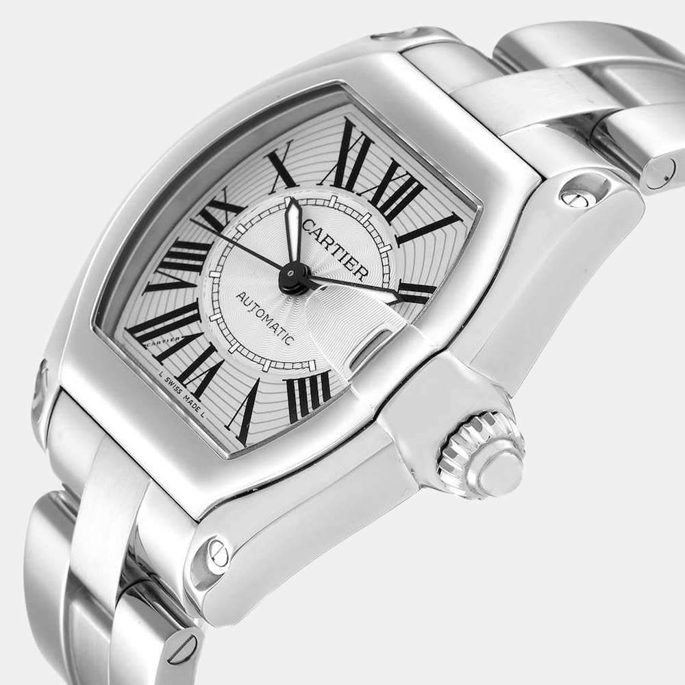 

Cartier Silver Stainless Steel Roadster W62025V3 Automatic Men's Wristwatch 38 mm