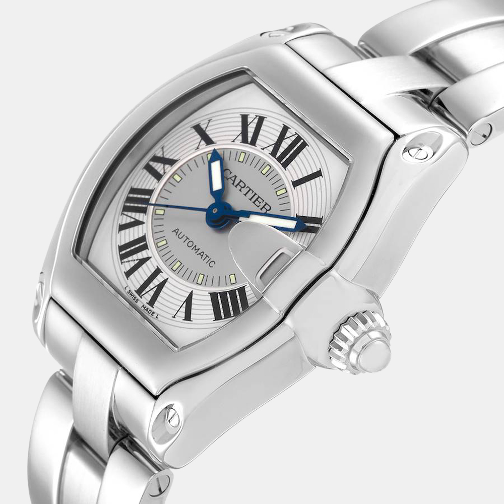 

Cartier Silver Stainless Steel Roadster W62000V3 Automatic Men's Wristwatch 38 mm