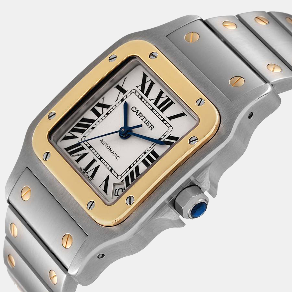 

Cartier Silver 18k Yellow Gold And Stainless Steel Santos Galbee W20099C4 Automatic Men's Wristwatch 32 mm