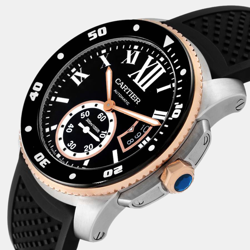 

Cartier Black Stainless Steel Calibre de Cartier W7100055 Automatic Men's Wristwatch 42 mm