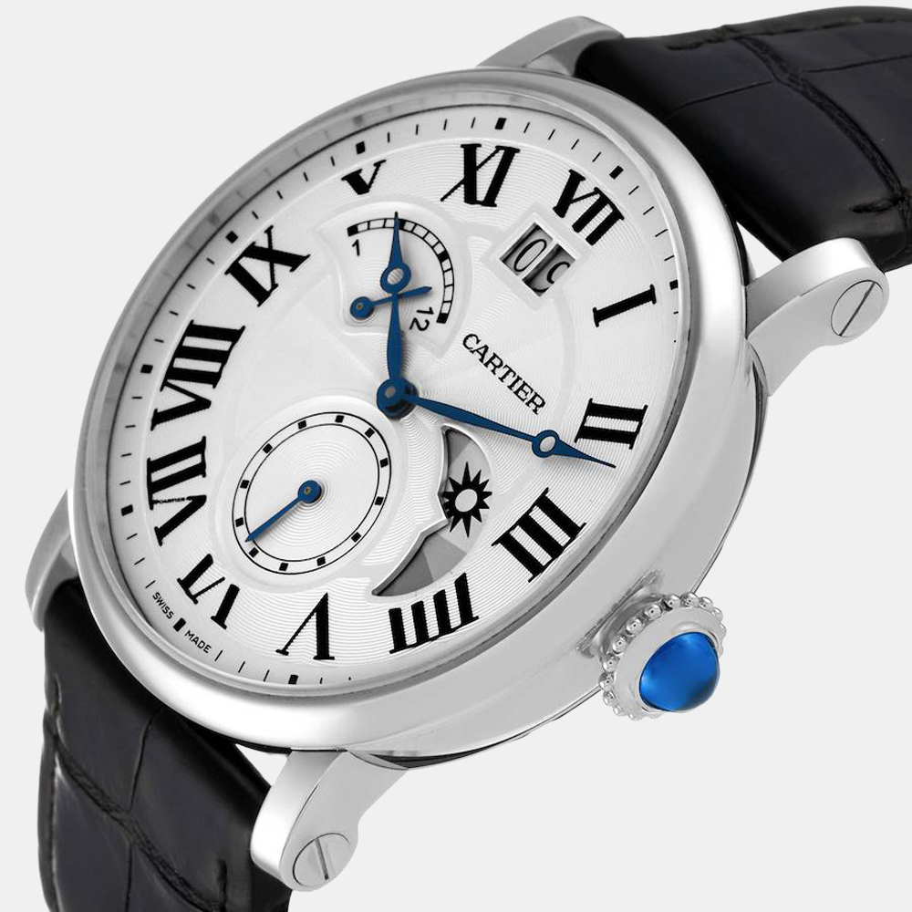 

Cartier Silver Stainless Steel Rotonde Retrograde W1556368 Automatic Men's Wristwatch 42 mm