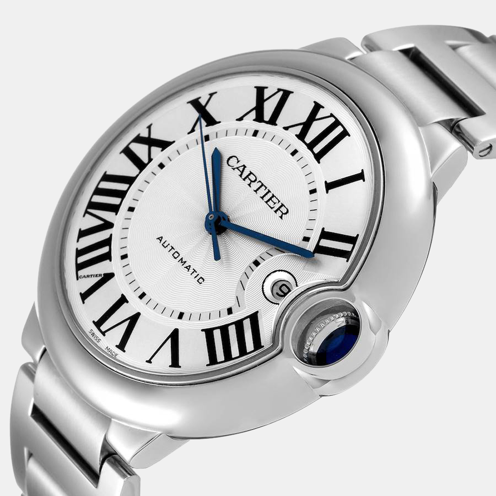 

Cartier Silver Stainless Steel Ballon Bleu W69012Z4 Automatic Men's Wristwatch 42 mm