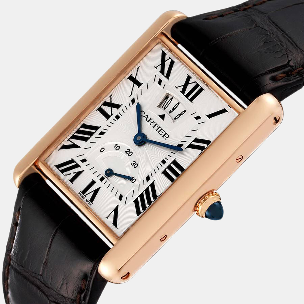 

Cartier Silver 18k Rose Gold Tank Louis W1560003 Manual Winding Men's Wristwatch 29 mm