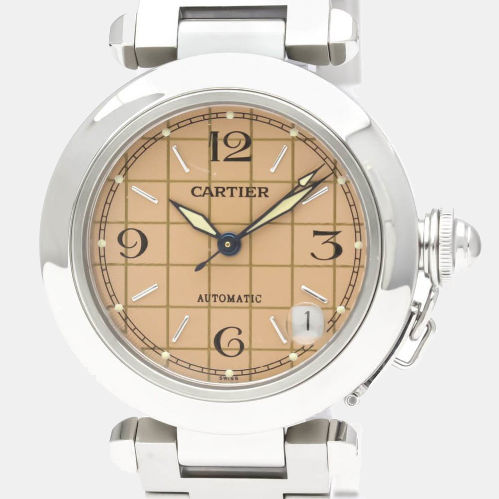 

Cartier Pink Stainless Steel Pasha W31024M7 Automatic Men's Wristwatch 35 mm