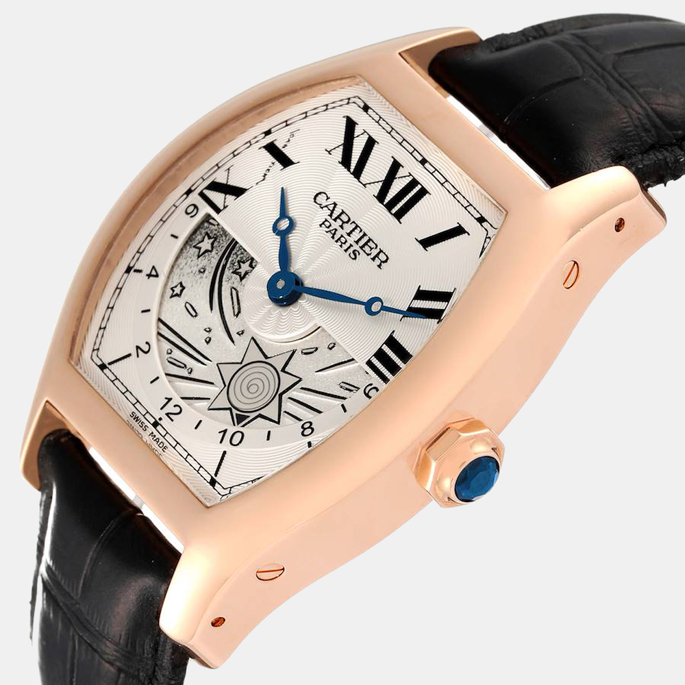 

Cartier Silver 18k Rose Gold Tortue W1553551 Manual Winding Men's Wristwatch 38 mm