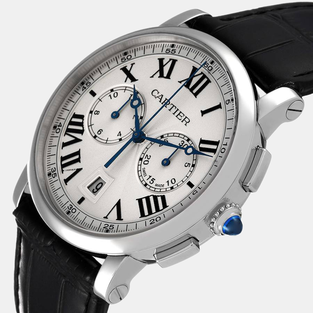 

Cartier Silver Stainless Steel Rotonde de Cartier WSRO0002 Automatic Men's Wristwatch 40 mm