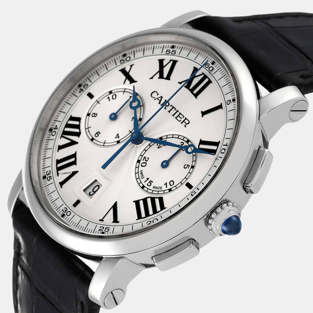 

Cartier Silver Stainless Steel Rotonde de Cartier WSRO0002 Automatic Men's Wristwatch 40 mm