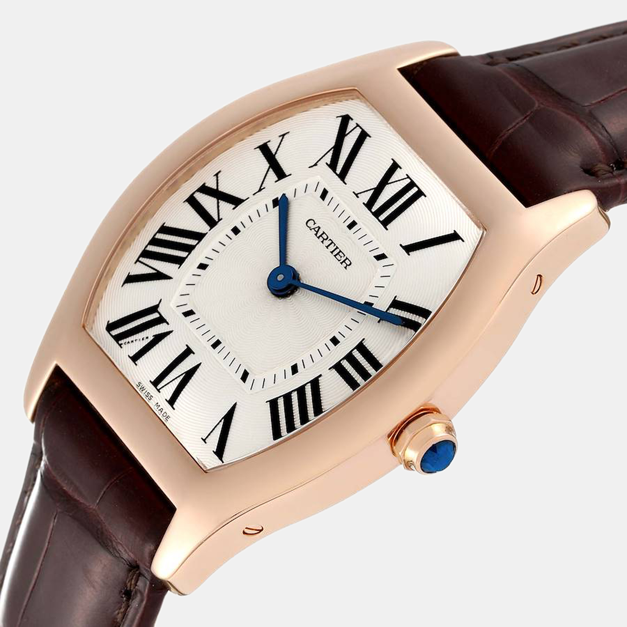 

Cartier Silver 18k Rose Gold Tortue W1556362 Manual Winding Men's Wristwatch 31 mm